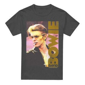 David Bowie Unisex Adult Smokin T-Shirt / Charcoal